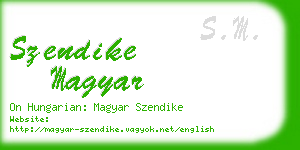 szendike magyar business card